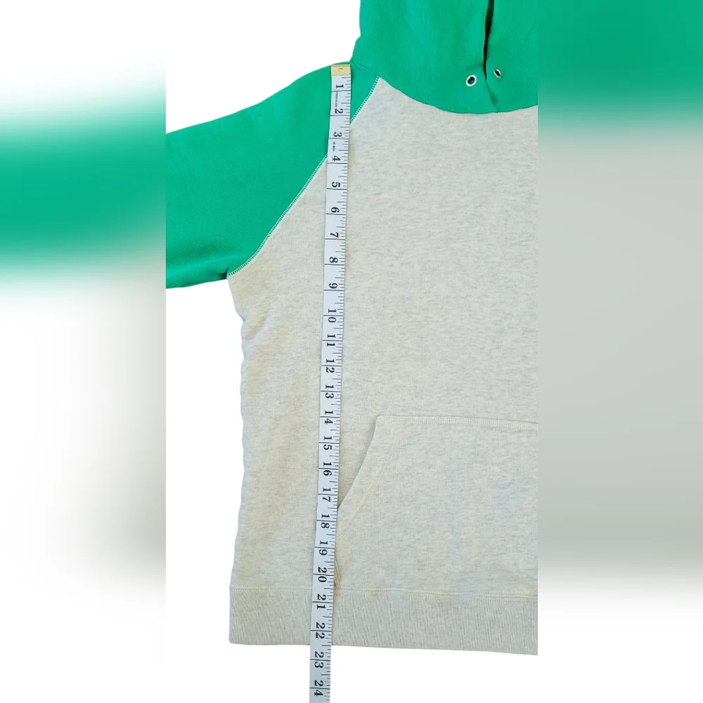 Nike Gray and Green Hooded Pullover Sweatshirt, Women's Medium